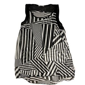 Black and White Sleeveless Top